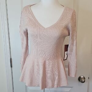 Love Scarlett Pink Ribbed Top